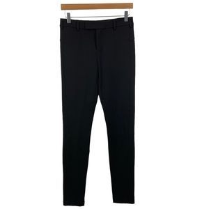 VINCE Black Ponte Pants Size 4 Ankle Zip Black Stretch Skinny Dress Pants N6